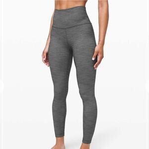 Lululemon Womens 8 Align Pant II 25" High Rise Yoga Leggings Black White Nulu